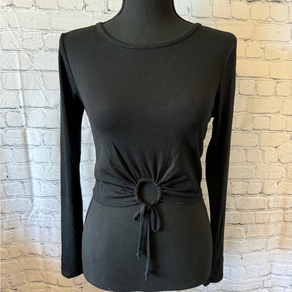 Black Long Sleeve Tee Essential Top